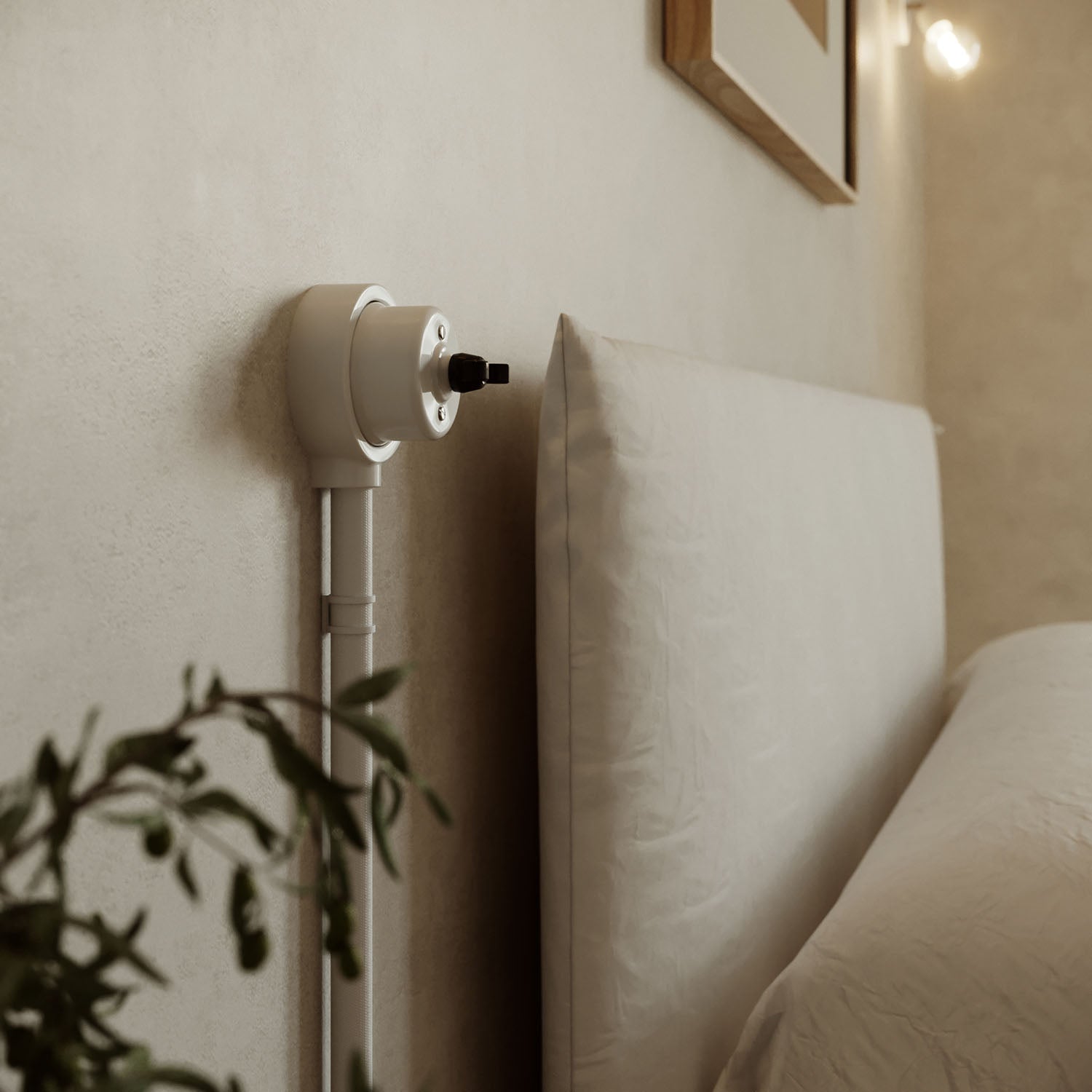 Kit interruttore/deviatore con dado a farfalla e base per Creative-Tubes in porcellana bianca Rosso 1