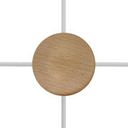 Kit Mini rosone cilindrico in legno a 4 fori laterali (scatola di derivazione) - Neutro