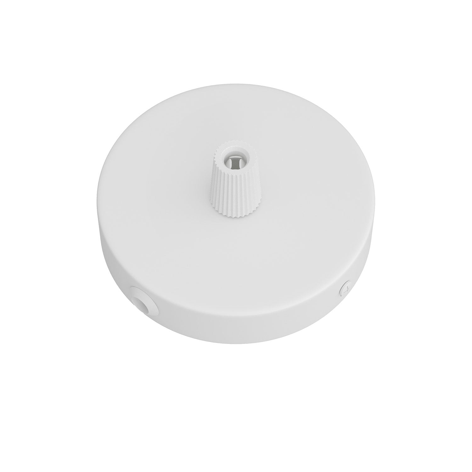 Kit Mini rosone cilindrico in metallo a 1 foro centrale e 2 laterali - Bianco opaco Conico