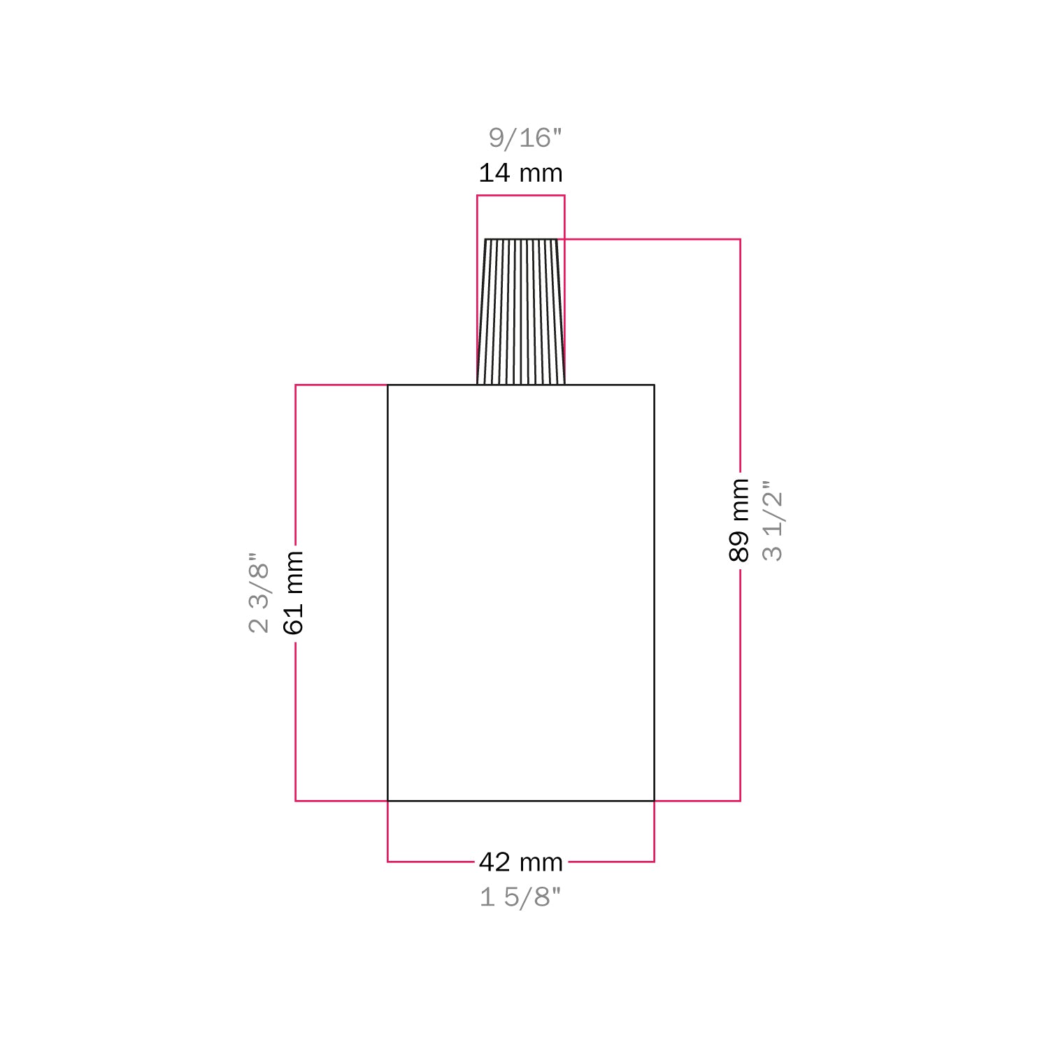 Kit portalampada E27 cilindrico in metallo - Rame Conico