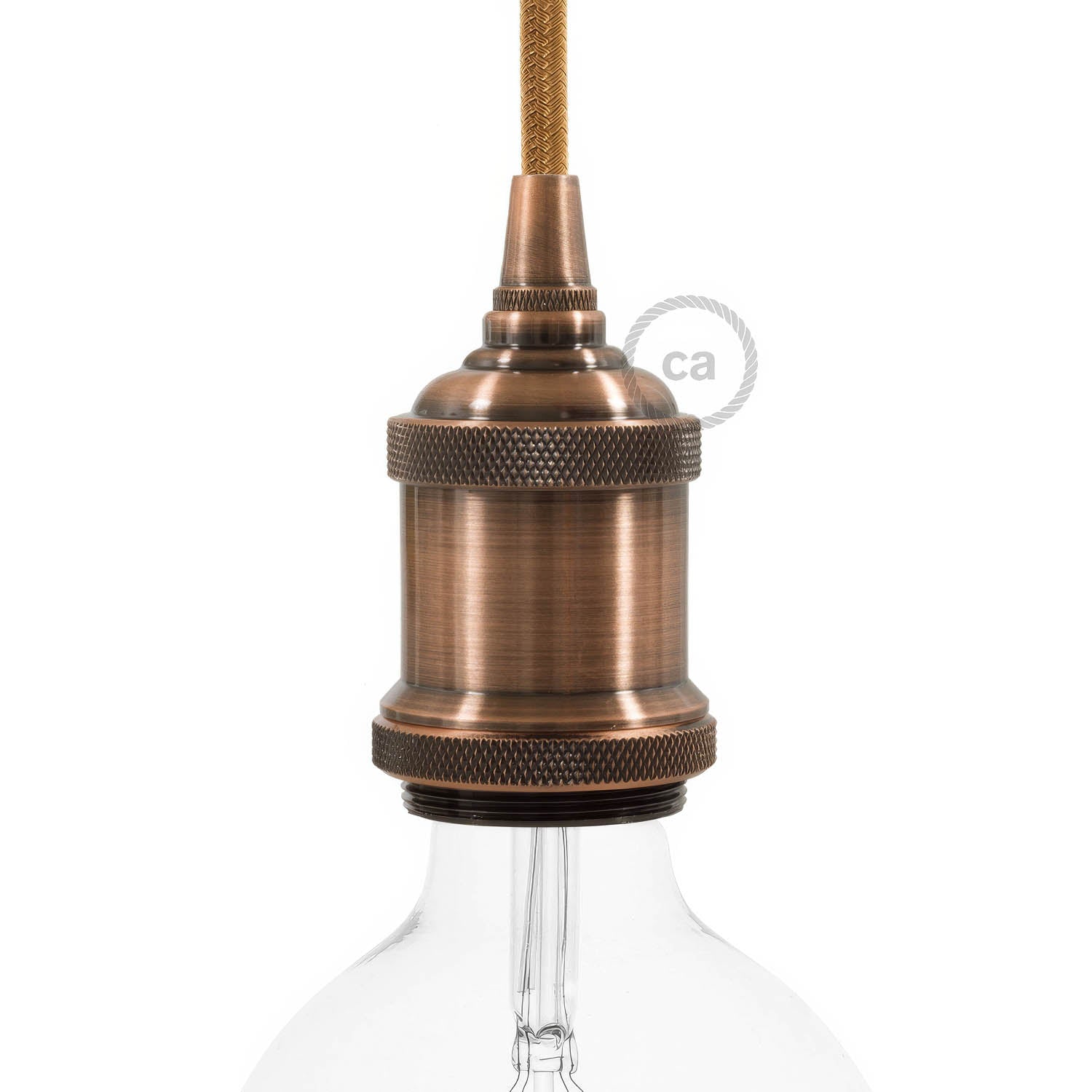 Kit portalampada E27 in alluminio vintage - Rame - Creative Cables