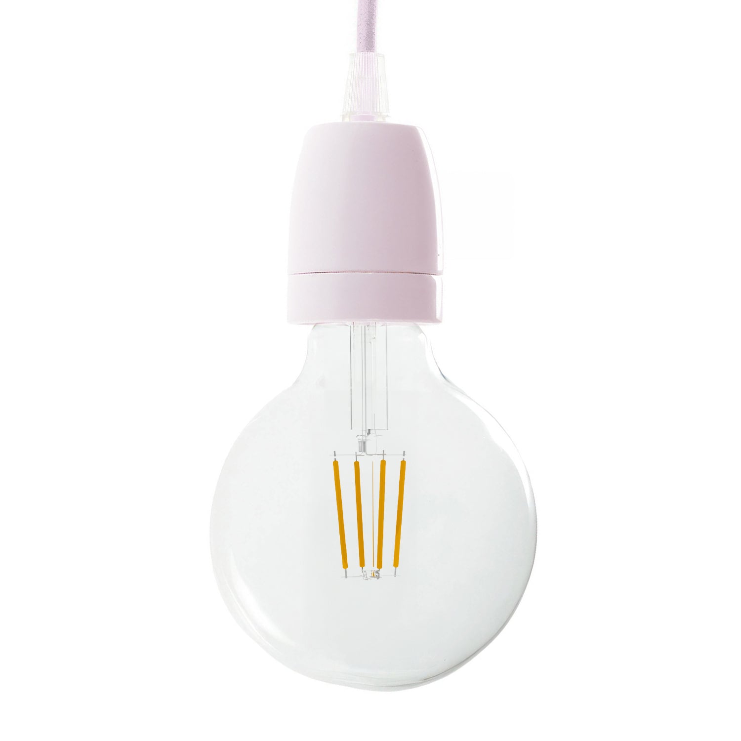 Kit portalampada E27 in porcellana - Rosa antico - Creative Cables