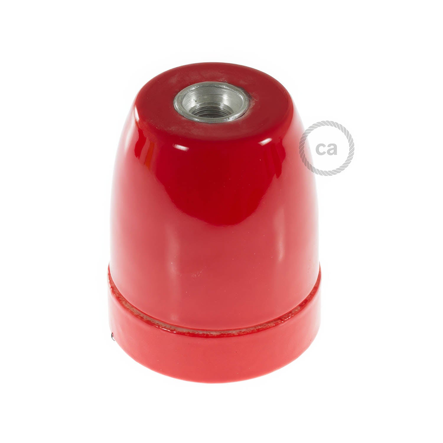 Kit portalampada E27 in porcellana - Rosso