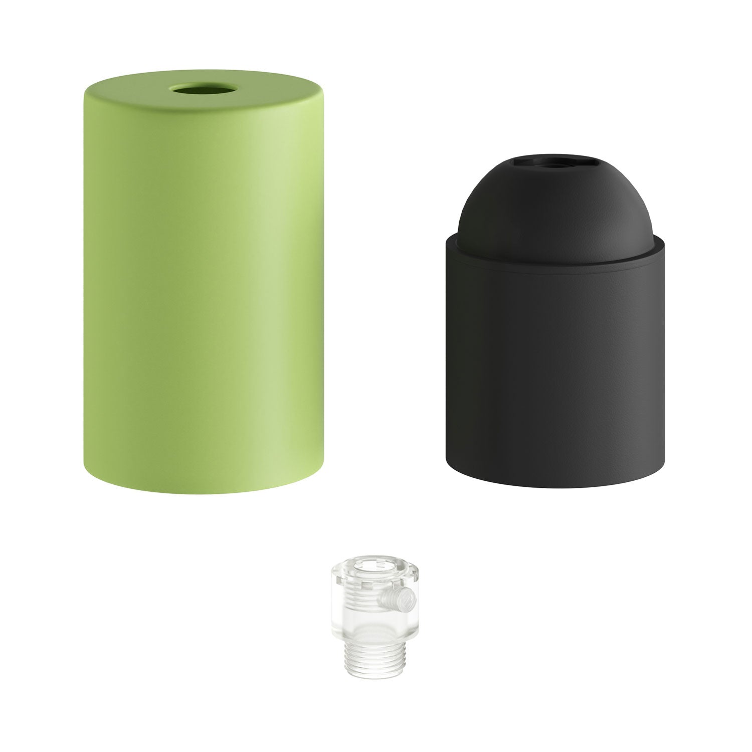 Kit portalampada E27 Pastel in metallo con serracavo nascosto - Verde prato - Creative Cables