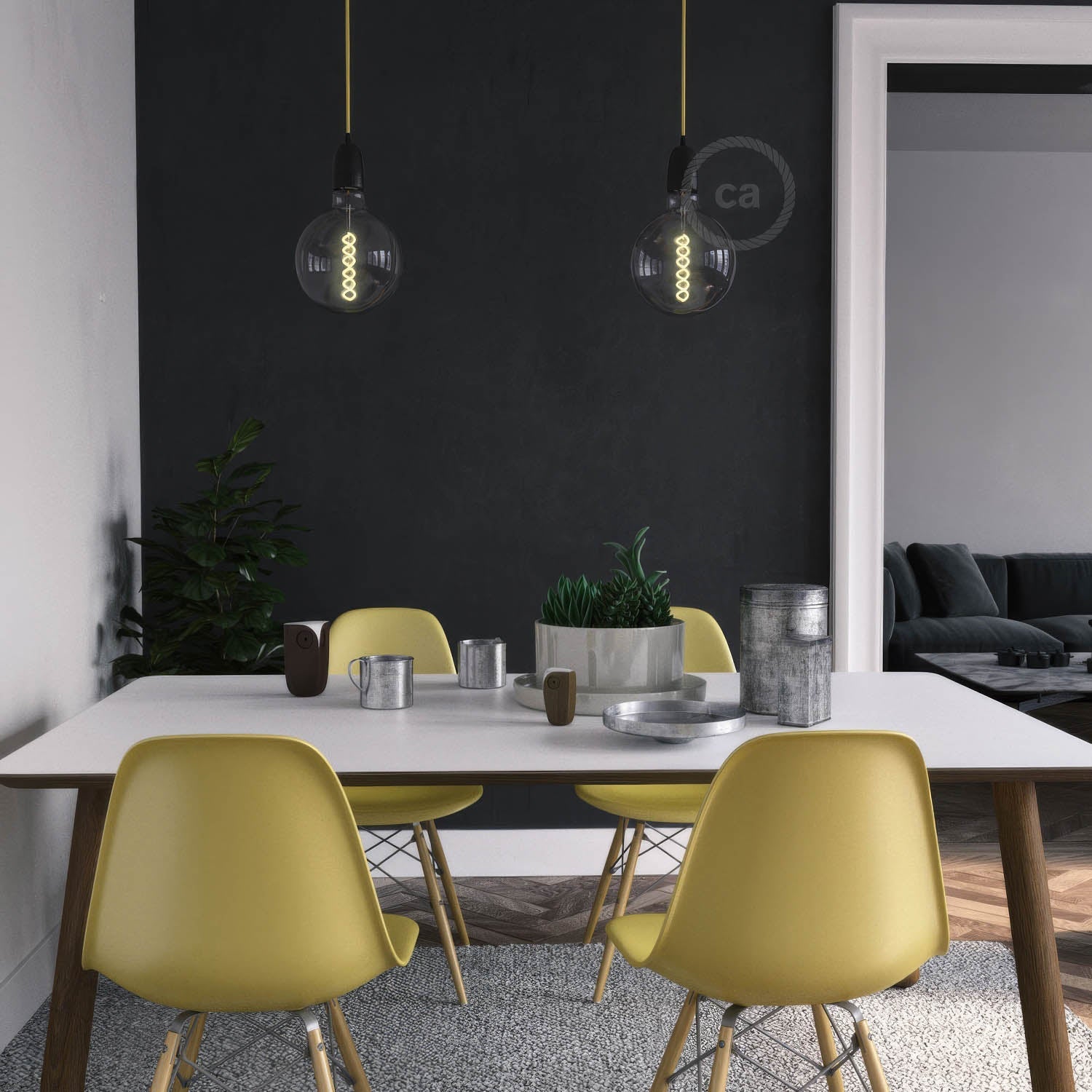 Kit portalampada E40 in porcellana - Nero - Creative Cables