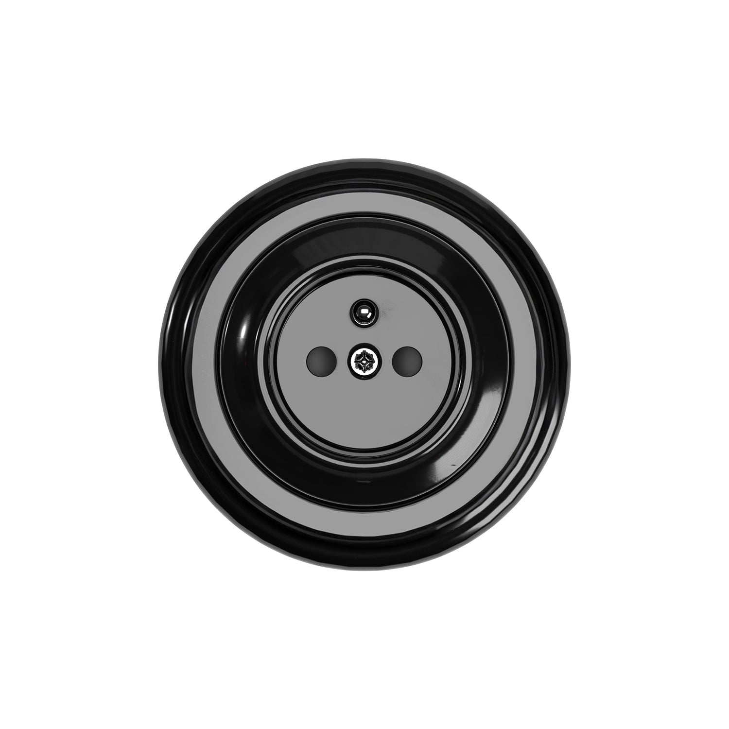 Kit presa a muro di tipo francese e base in porcellana - Nero - Creative Cables