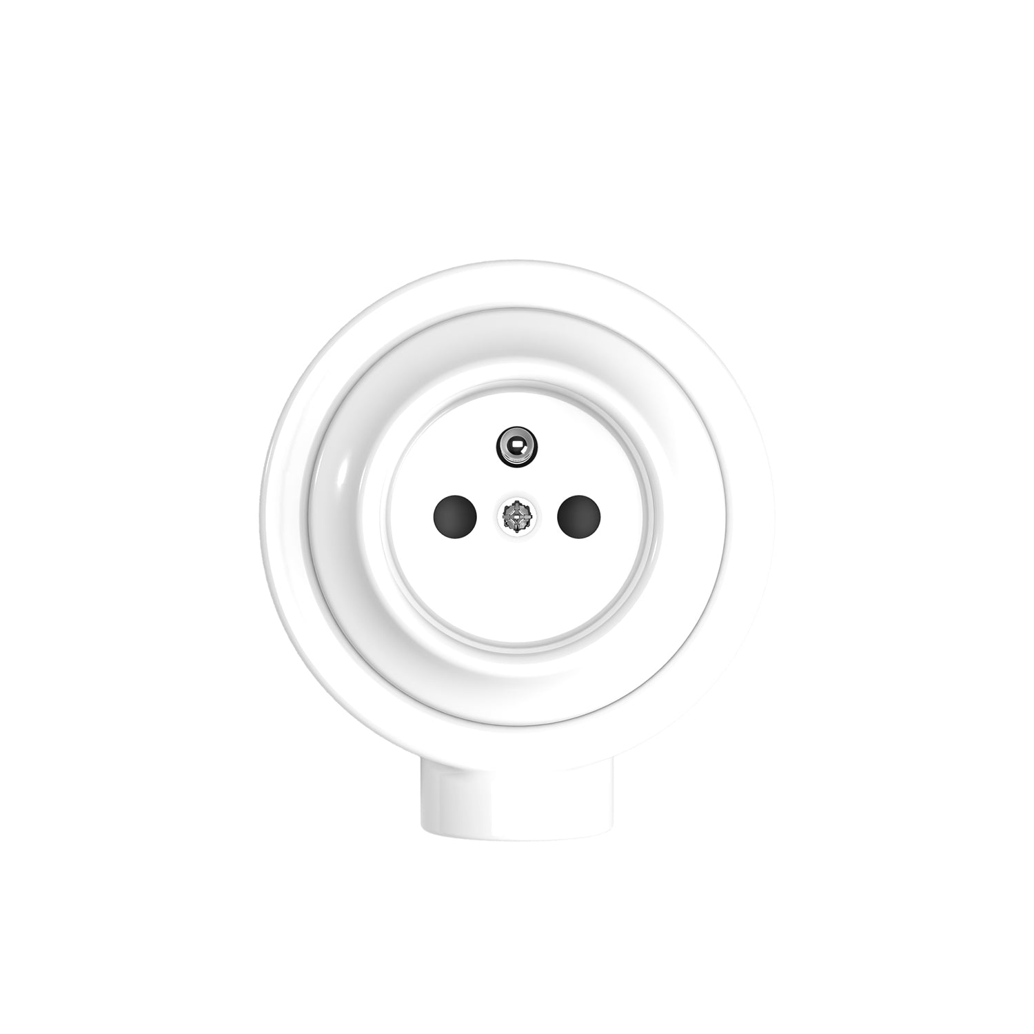 Kit presa a muro di tipo francese e base per Creative - Tubes in porcellana - Bianco - Creative Cables