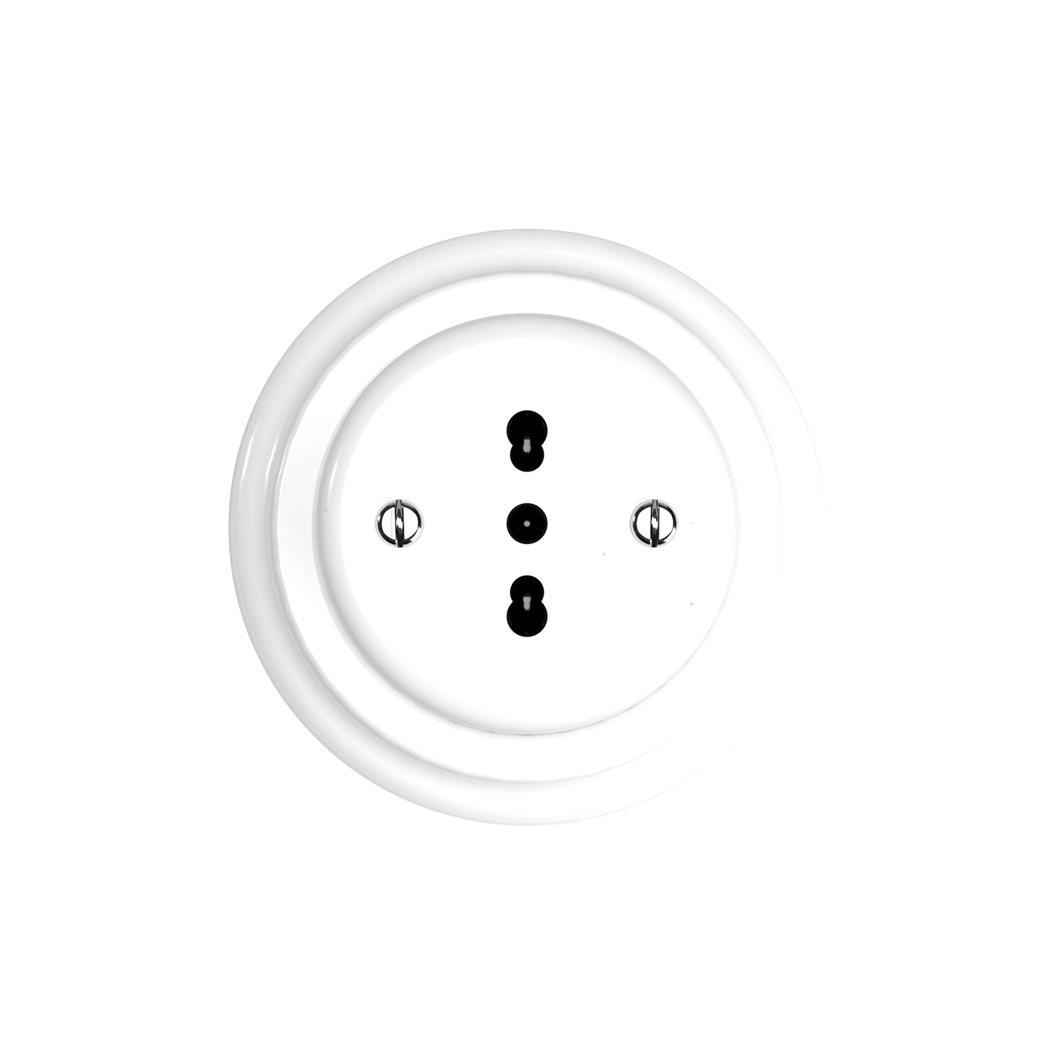 Kit presa bipasso italiana 10/16A da parete e base in porcellana - Bianco - Creative Cables