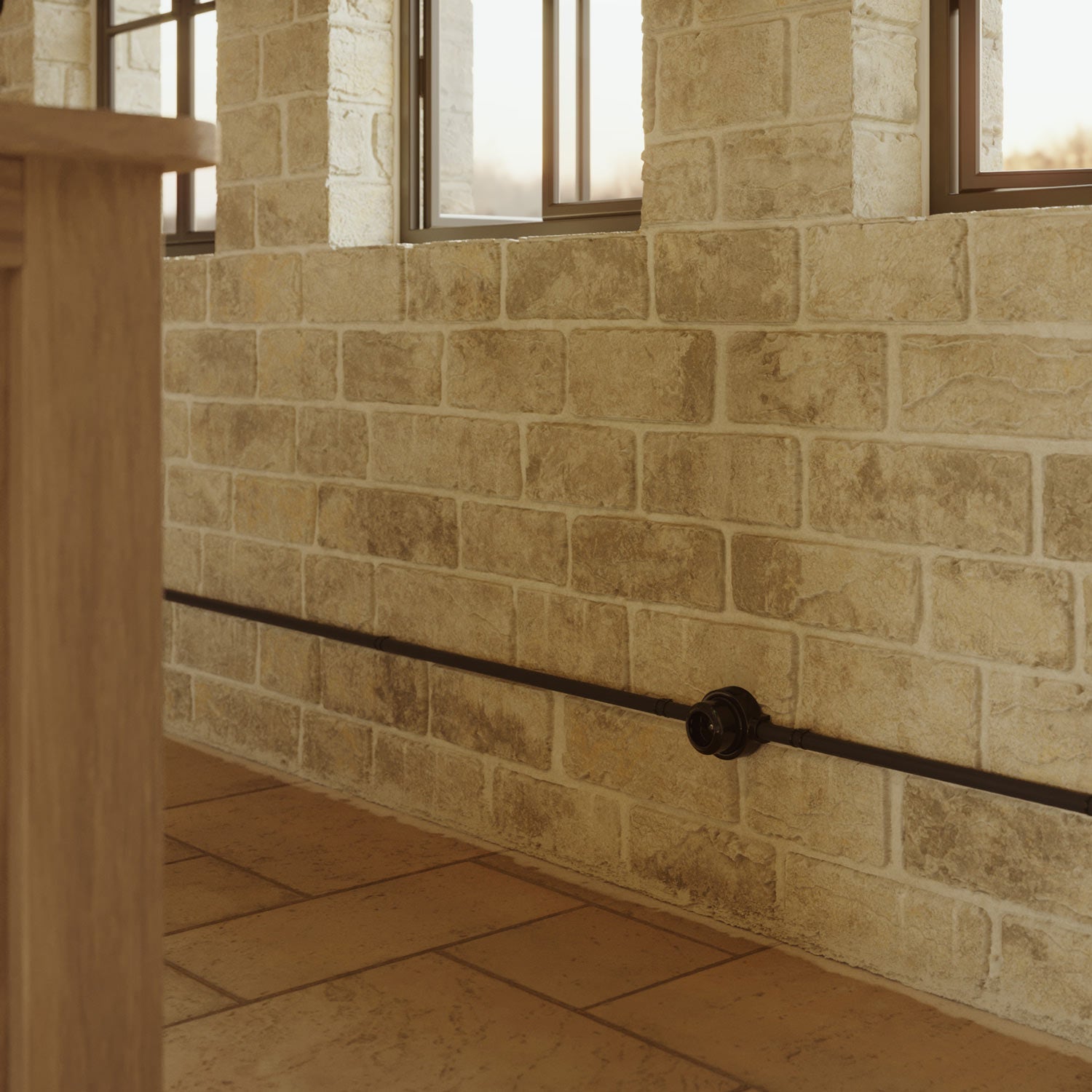 Kit presa Schuko da parete e base per Creative-Tubes in porcellana - Nero 2 in linea