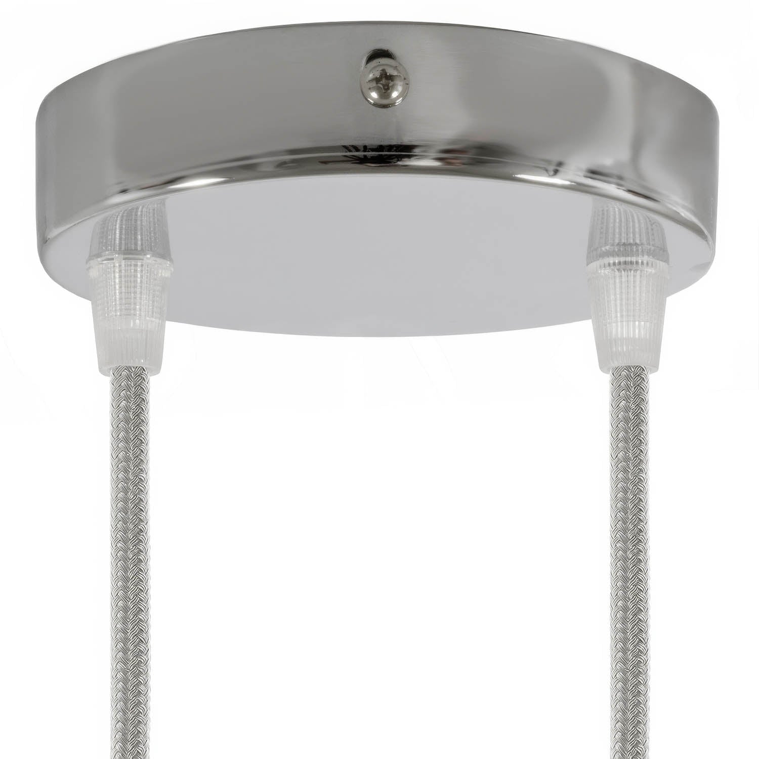 Kit rosone cilindrico in metallo a 2 fori - Cromo - Creative Cables