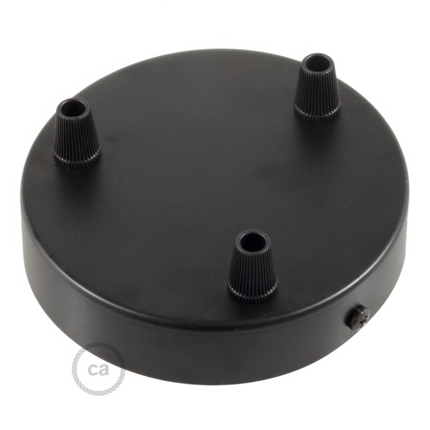 Kit rosone cilindrico in metallo a 3 fori - Nero - Creative Cables