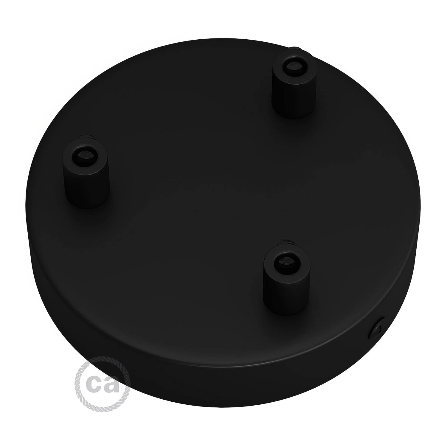 Kit rosone cilindrico in metallo a 3 fori - Nero Cilindrico