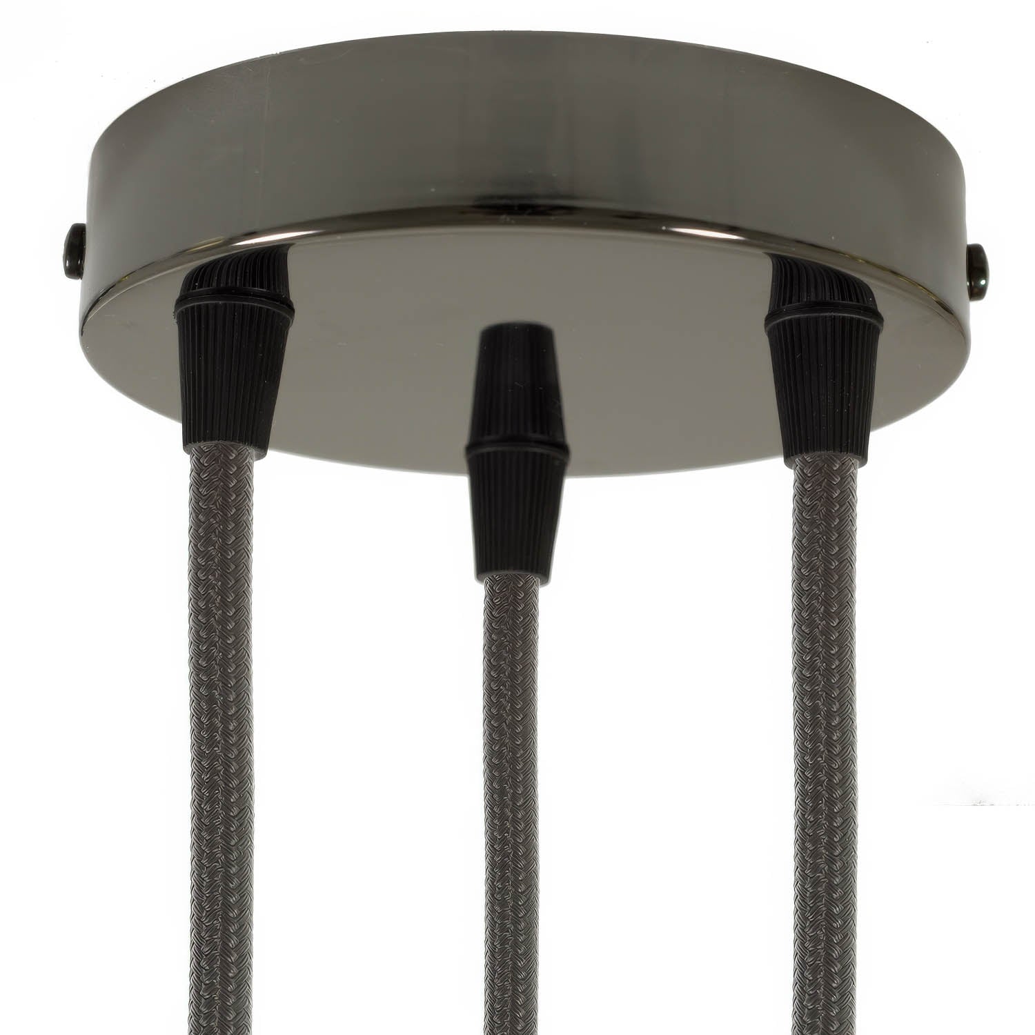 Kit rosone cilindrico in metallo a 3 fori - Nero perla - Creative Cables