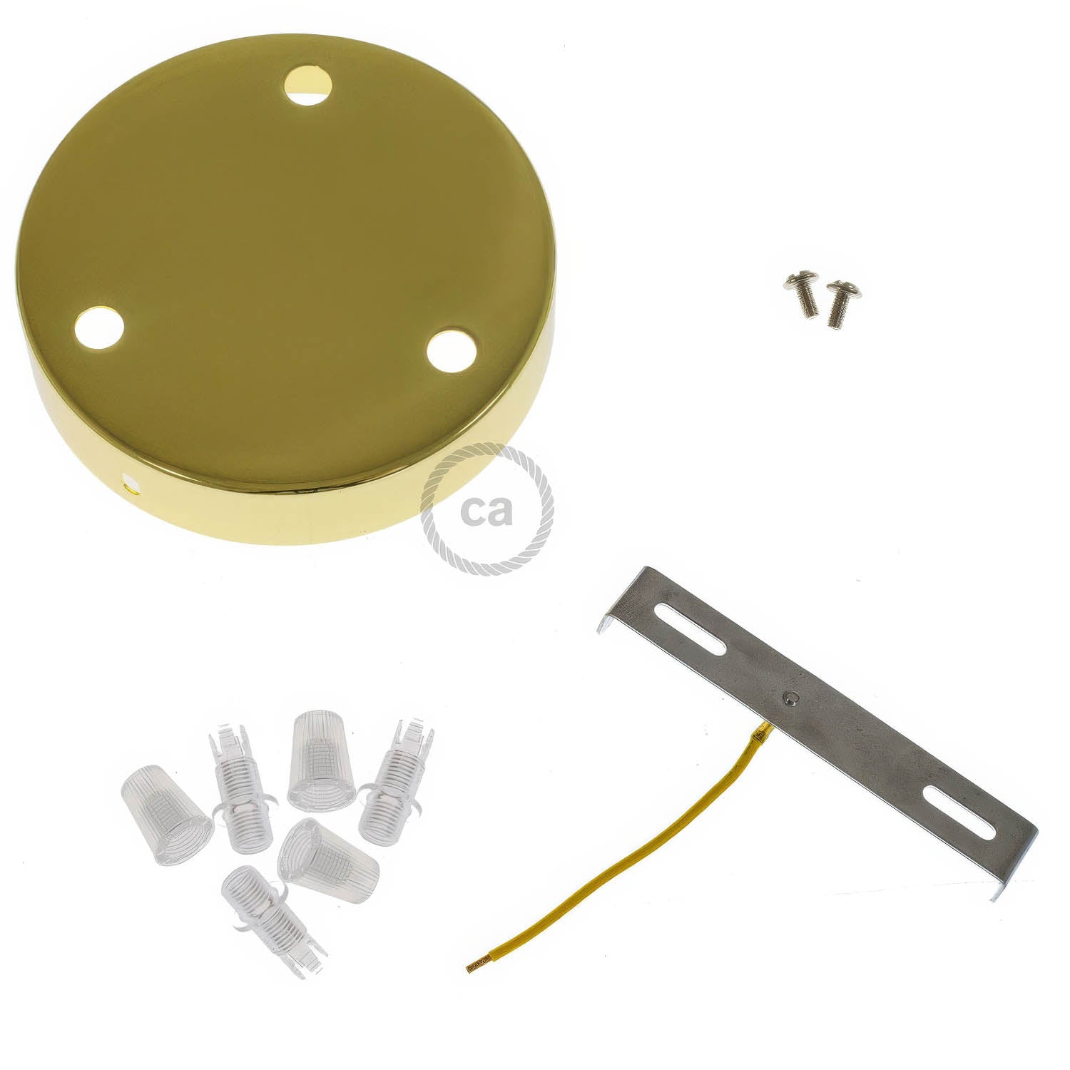 Kit rosone cilindrico in metallo a 3 fori - Ottone Conico