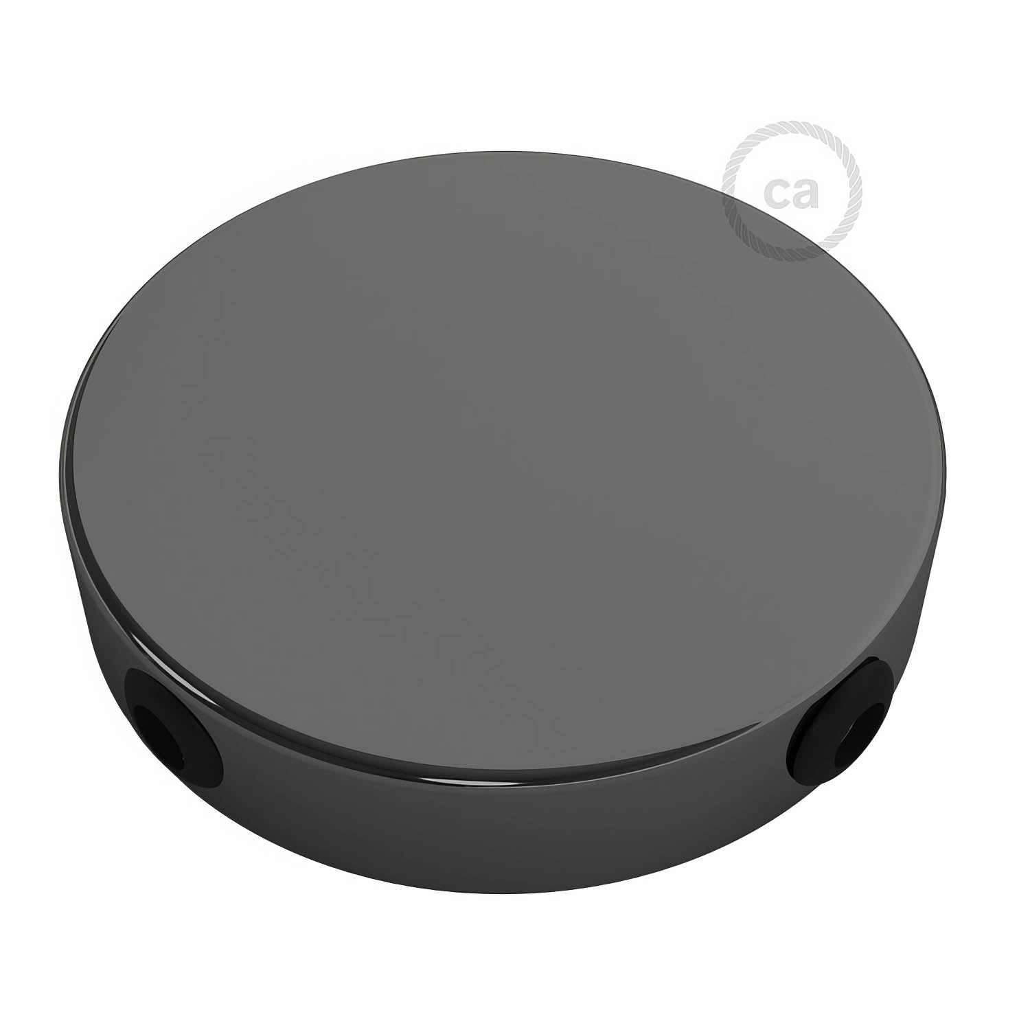 Kit rosone cilindrico in metallo a 4 fori laterali (scatola di derivazione) - Nero perla - Creative Cables