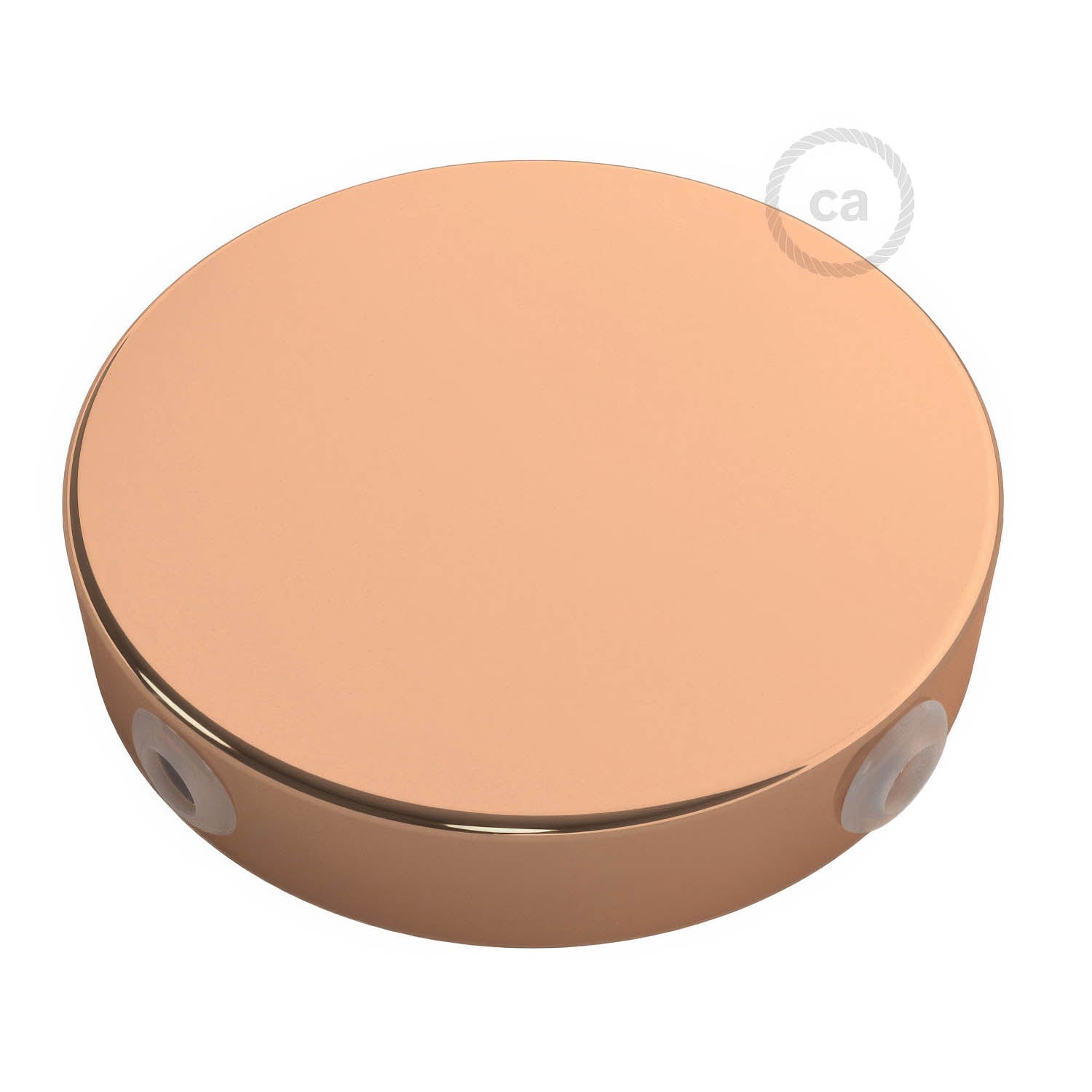 Kit rosone cilindrico in metallo a 4 fori laterali (scatola di derivazione) - Rame - Creative Cables