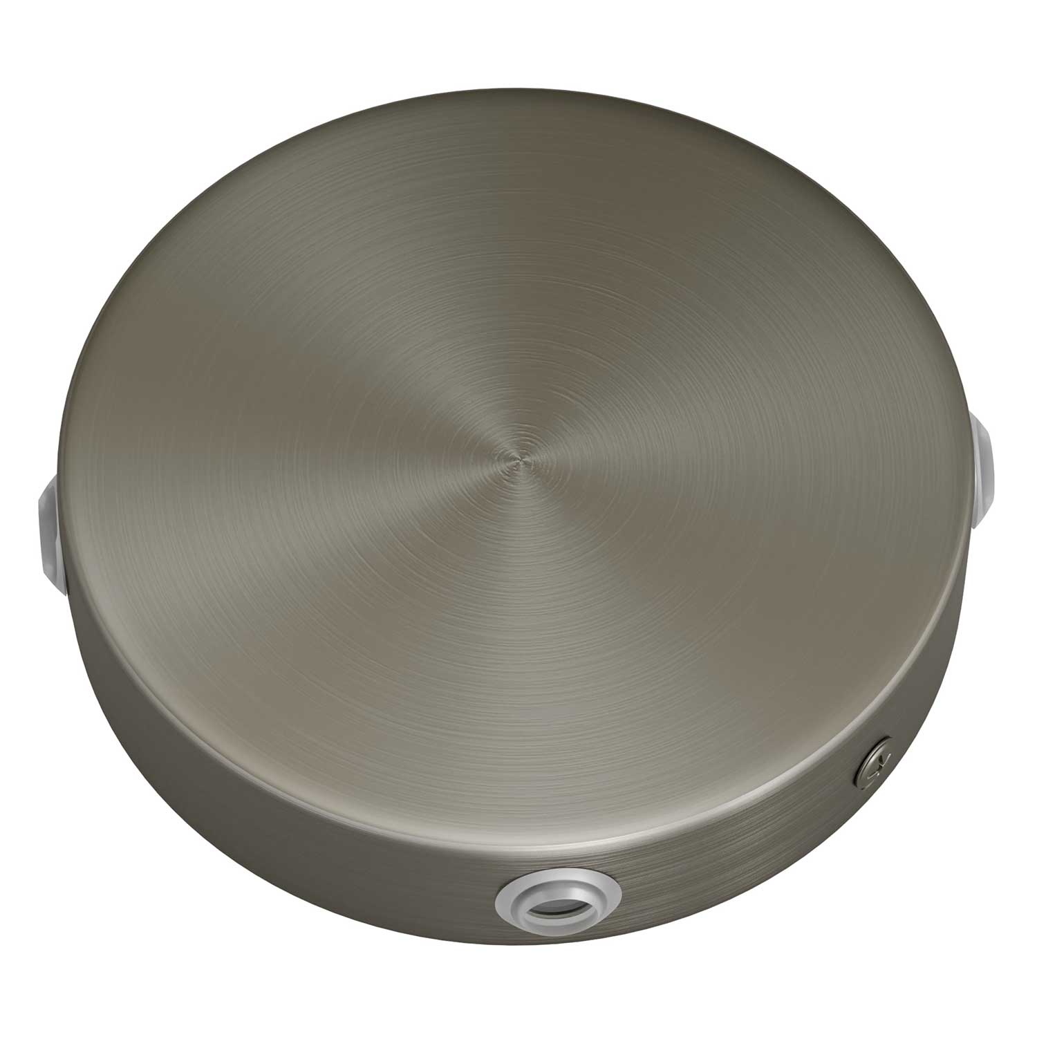 Kit rosone cilindrico in metallo a 4 fori laterali (scatola di derivazione) - Titanio satinato - Creative Cables