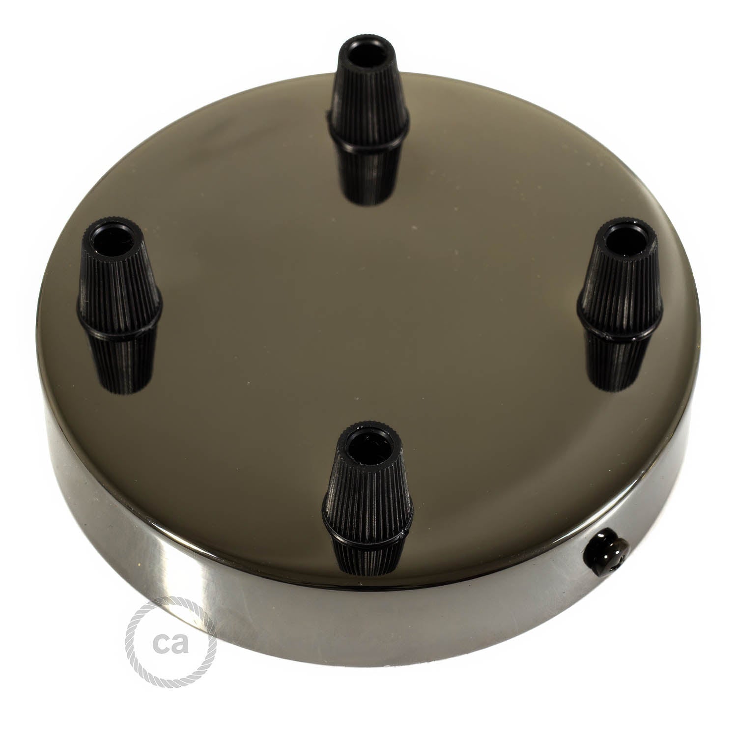 Kit rosone cilindrico in metallo a 4 fori - Nero perla - Creative Cables