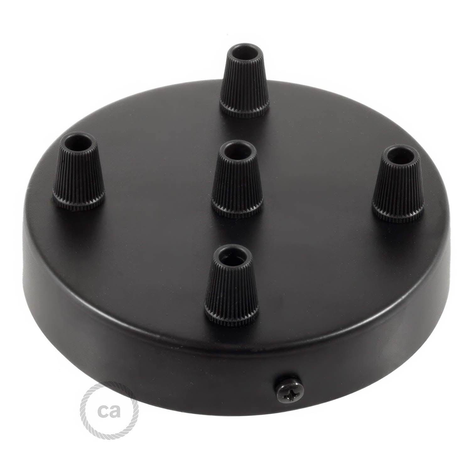 Kit rosone cilindrico in metallo a 5 fori - Nero - Creative Cables