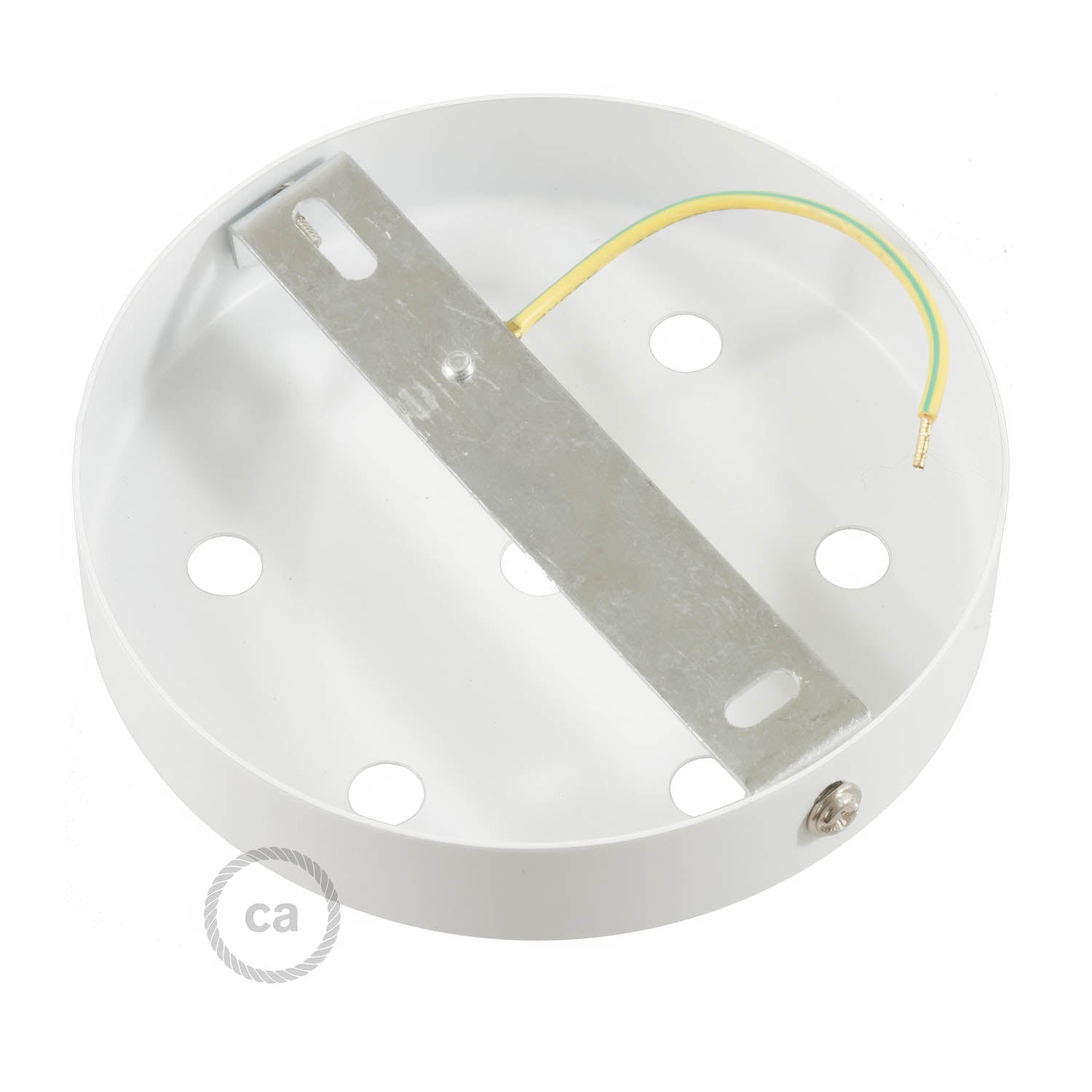 Kit rosone cilindrico in metallo a 7 fori - Bianco lucido Conico