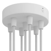 Kit rosone cilindrico in metallo a 7 fori - Bianco opaco Conico