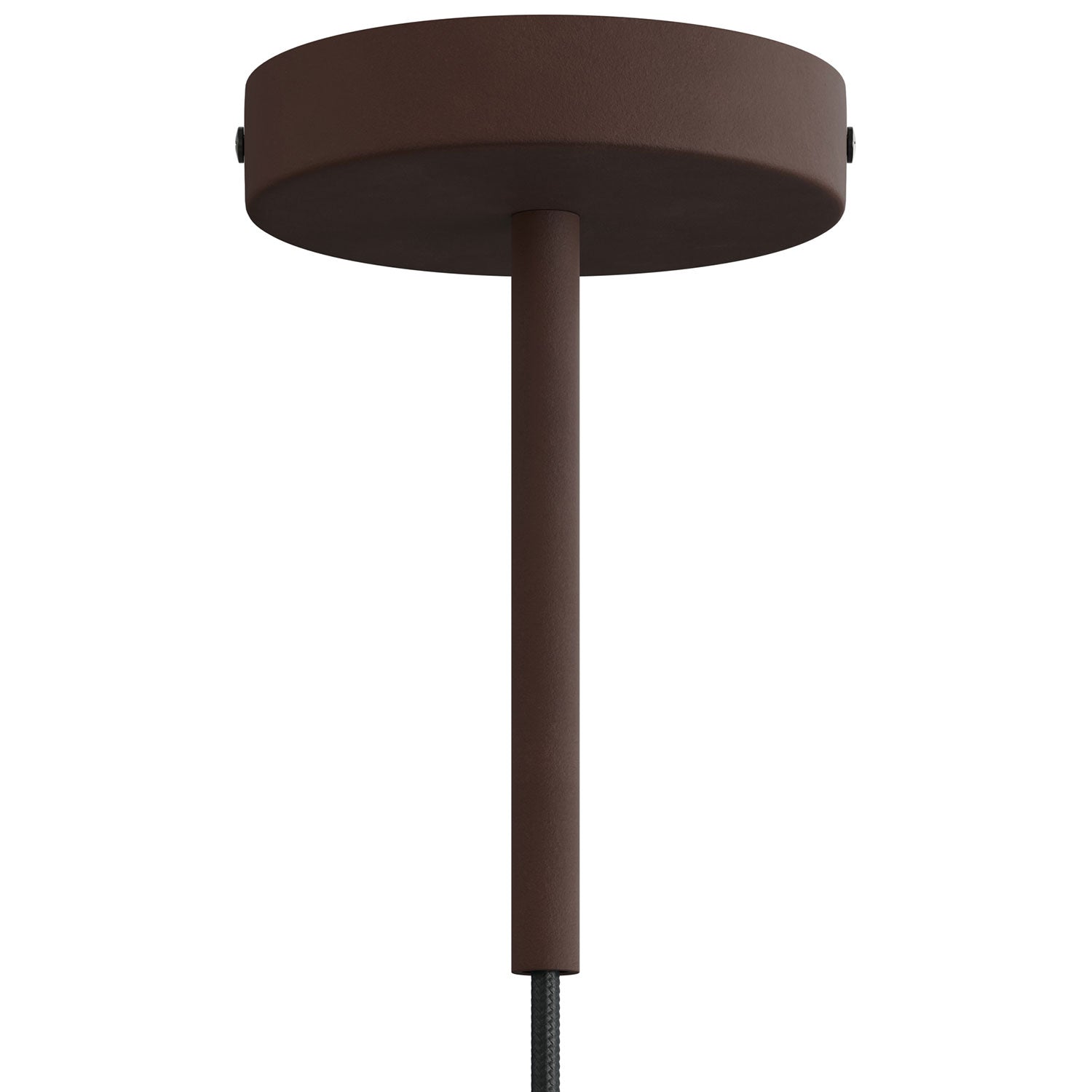 Kit rosone cilindrico in metallo con serracavo da 15 cm - Ruggine scura verniciata