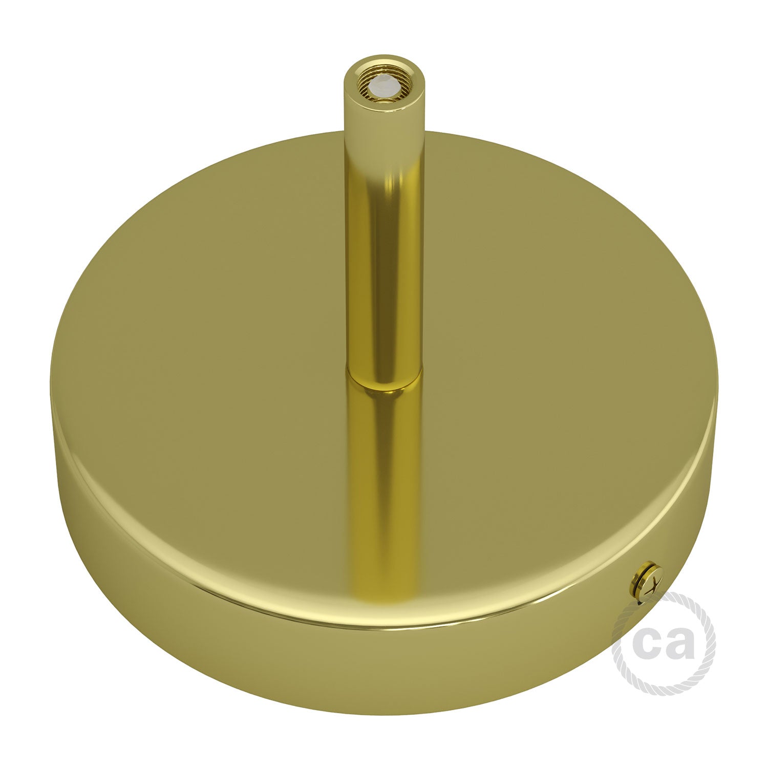 Kit rosone cilindrico in metallo con serracavo da 7 cm - Ottone - Creative Cables