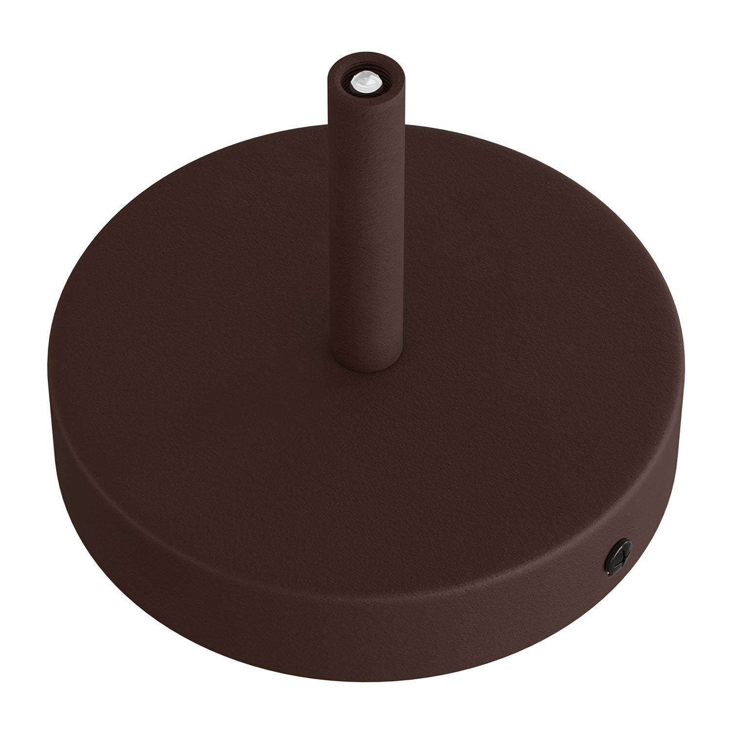 Kit rosone cilindrico in metallo con serracavo da 7 cm - Ruggine scura verniciata - Creative Cables