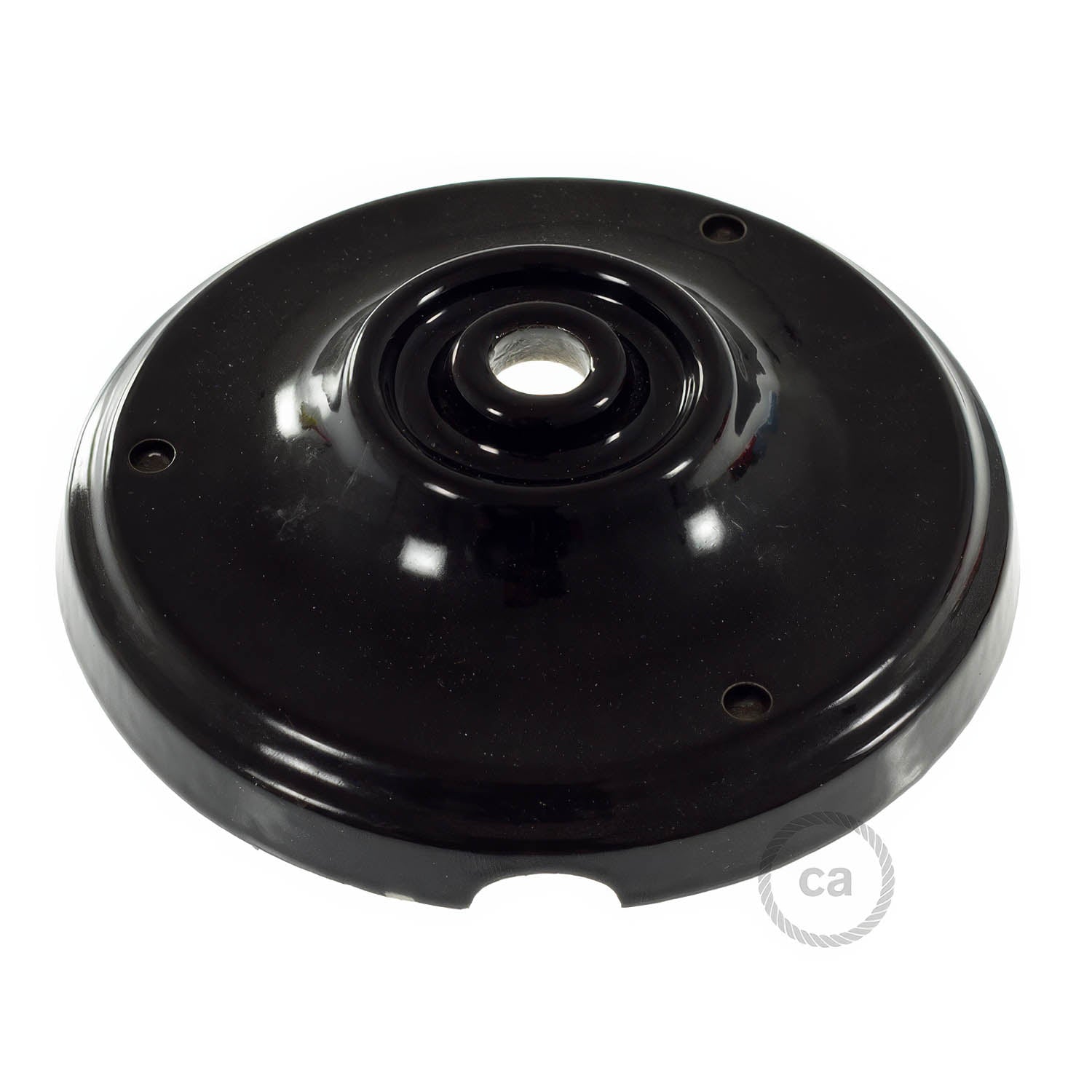 Kit rosone in porcellana - Nero - Creative Cables