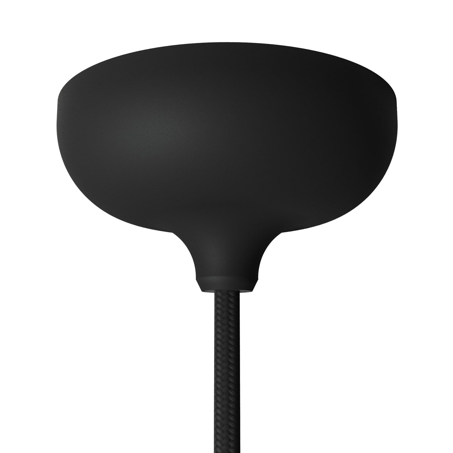 Kit rosone in silicone con foro centrale e predisposizione per foro laterale - Nero - Creative Cables