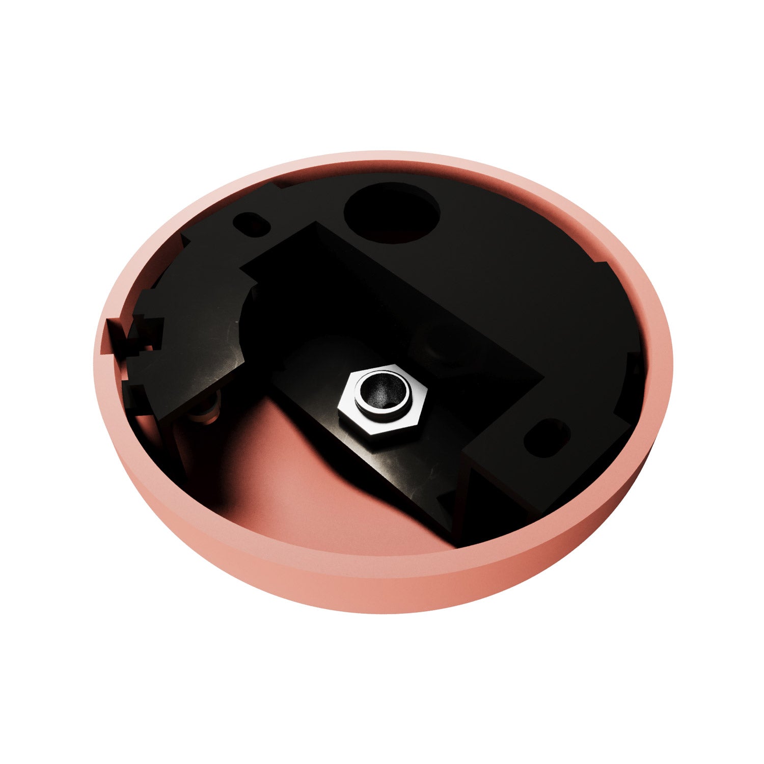 Kit rosone in silicone con foro centrale e predisposizione per foro laterale - Salmone