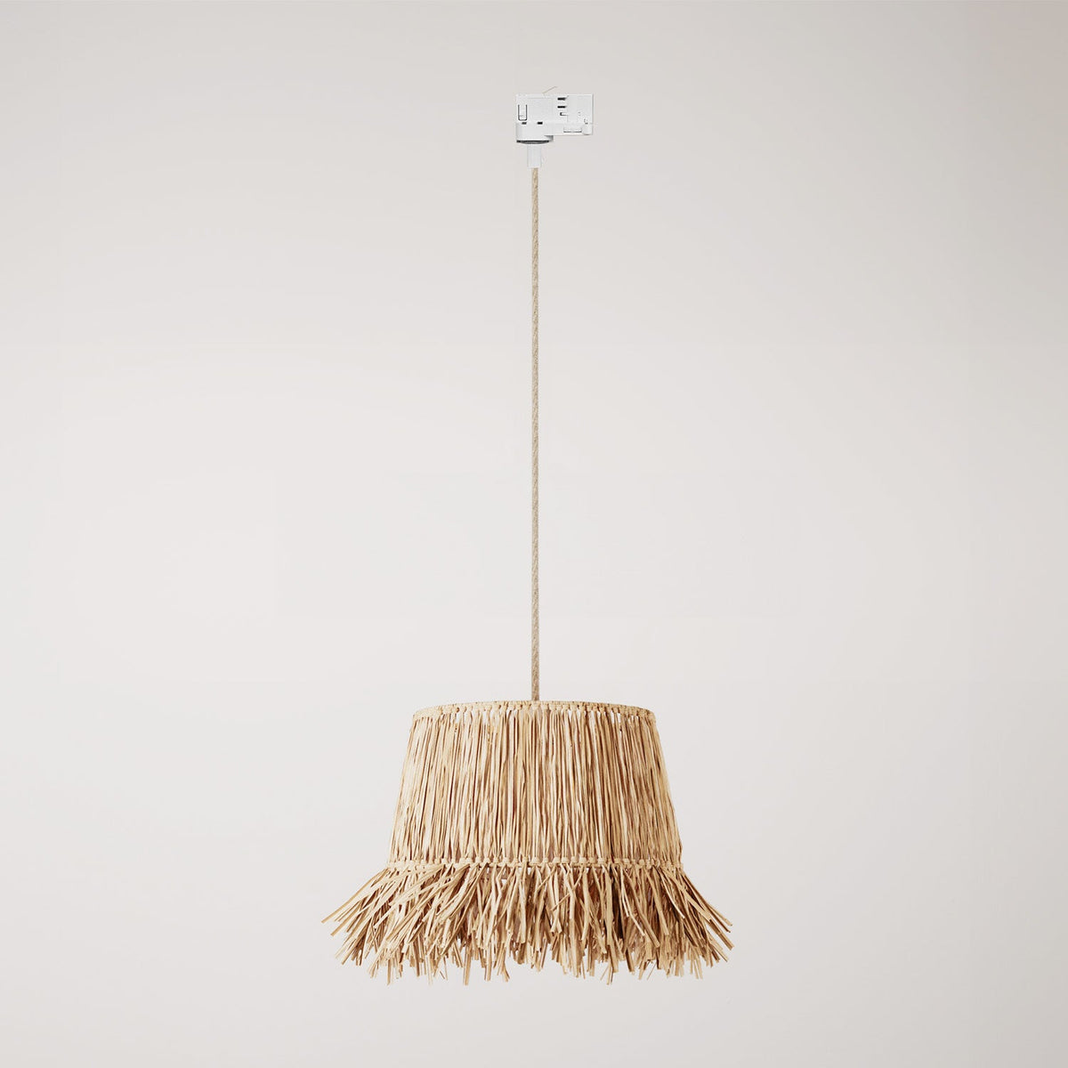 Railverlichting met lampenkap van raffia - Neutraal – Creative Cables