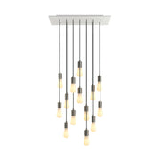 Lampada a sospensione a 14 cadute con XXL Rose-One rettangolare 675 mm con finiture in metallo - Bianco opaco