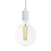 Lampada a sospensione completa di cavo tessile e finiture in metallo monocromatiche - Bianco - Creative Cables