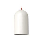 Lampada a sospensione completa di cavo tessile e paralume Campana XL in ceramica - Bianco lucido