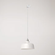 Lampada a sospensione con paralume Coppa e adattatore per binario - Bianco lucido