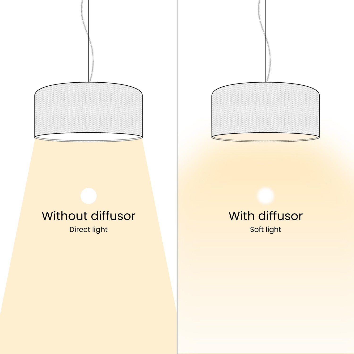 Lampada a sospensione con paralume in tessuto Cilindro Medium Arenal sabbia - Made in Italy Si