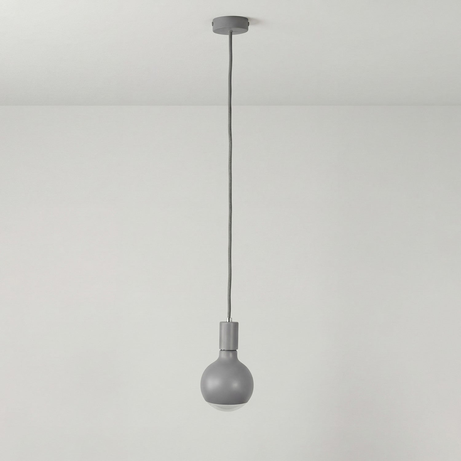 Lampada a sospensione Filotto Metallico con lampadina Lucia - Grigio