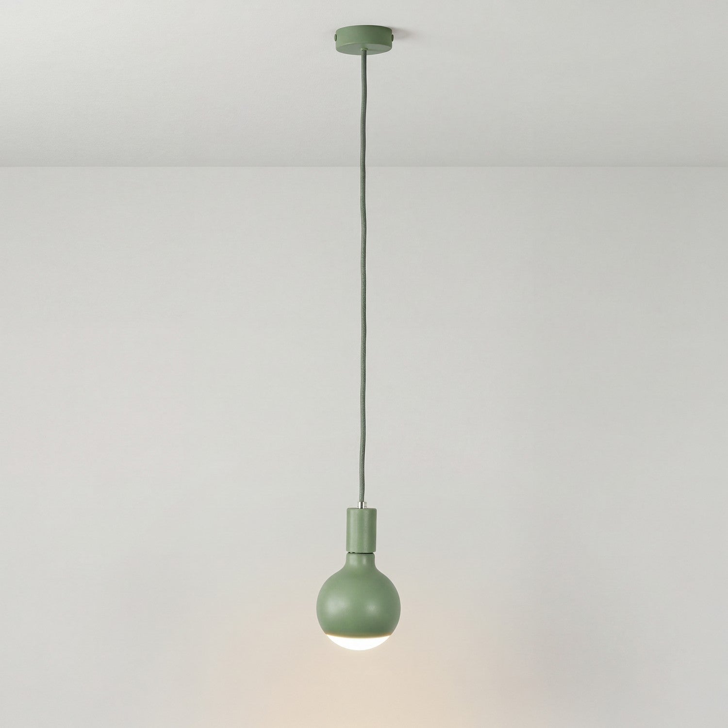Lampada a sospensione Filotto Metallico con lampadina Lucia - Verde - Creative Cables