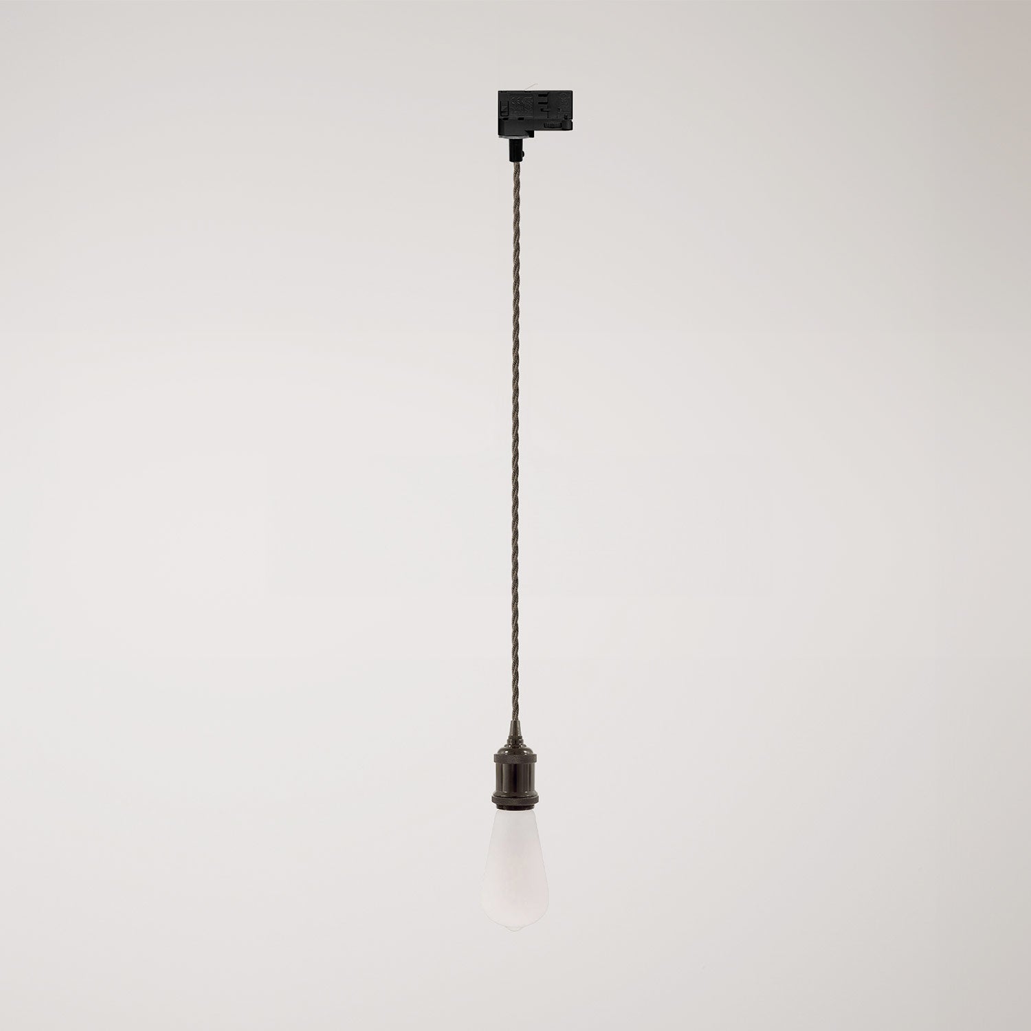 Lampada a sospensione vintage per binari con cavo trecciato - Nero perla