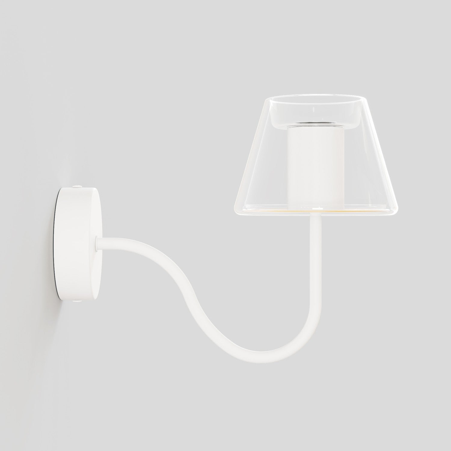 Lampada da parete Fermaluce G07 con estensione a S - Bianco Opaco