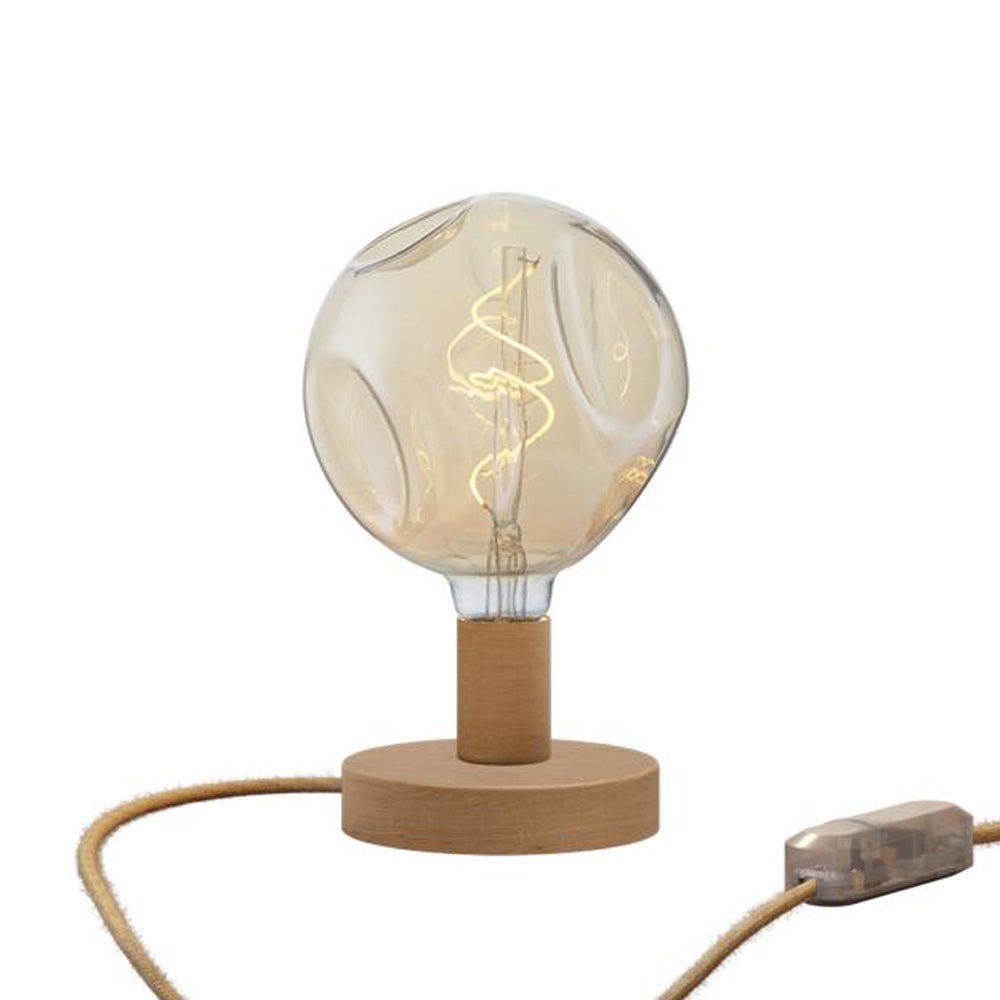 Lampada da tavolo Posaluce Bumped in legno - Neutro Dimmer