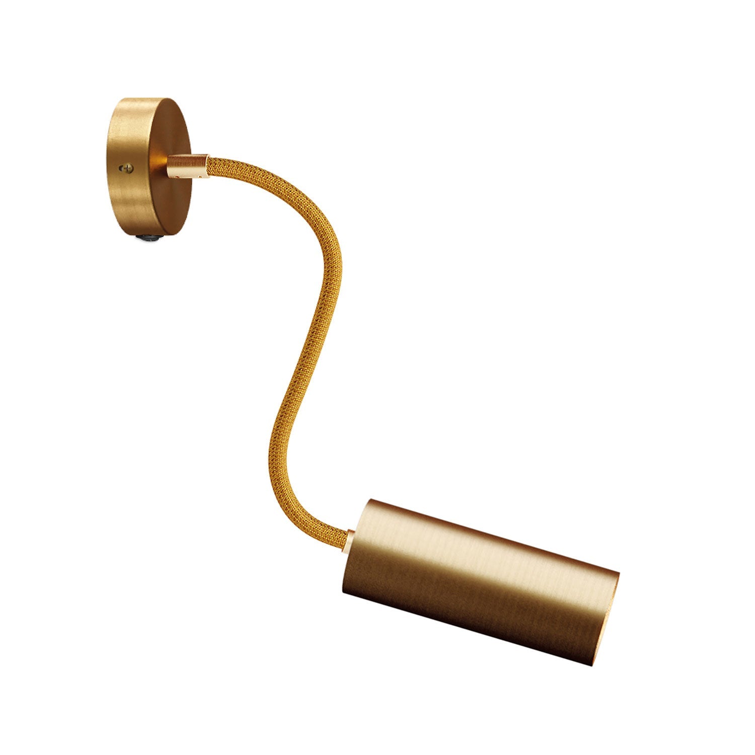 Lampada Fermaluce Flex 30 con mini rosone con interruttore e faretto con paralume Tub-E14 - Bronzo satinato