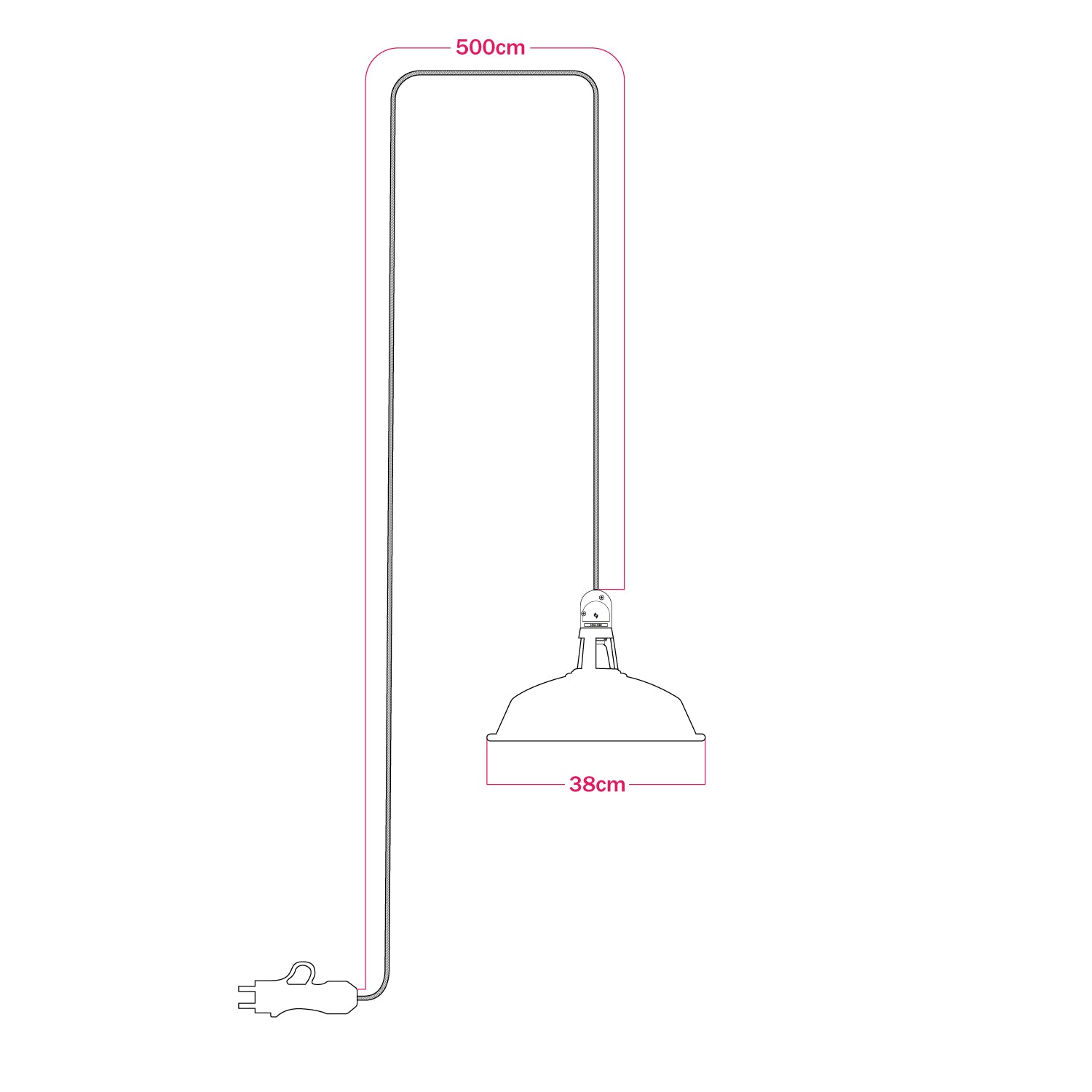 Lampada portatile da esterno Snake con paralume Harbour, 5 m cavo tessile, portalampada IP65 waterproof - Blu carta da zucchero