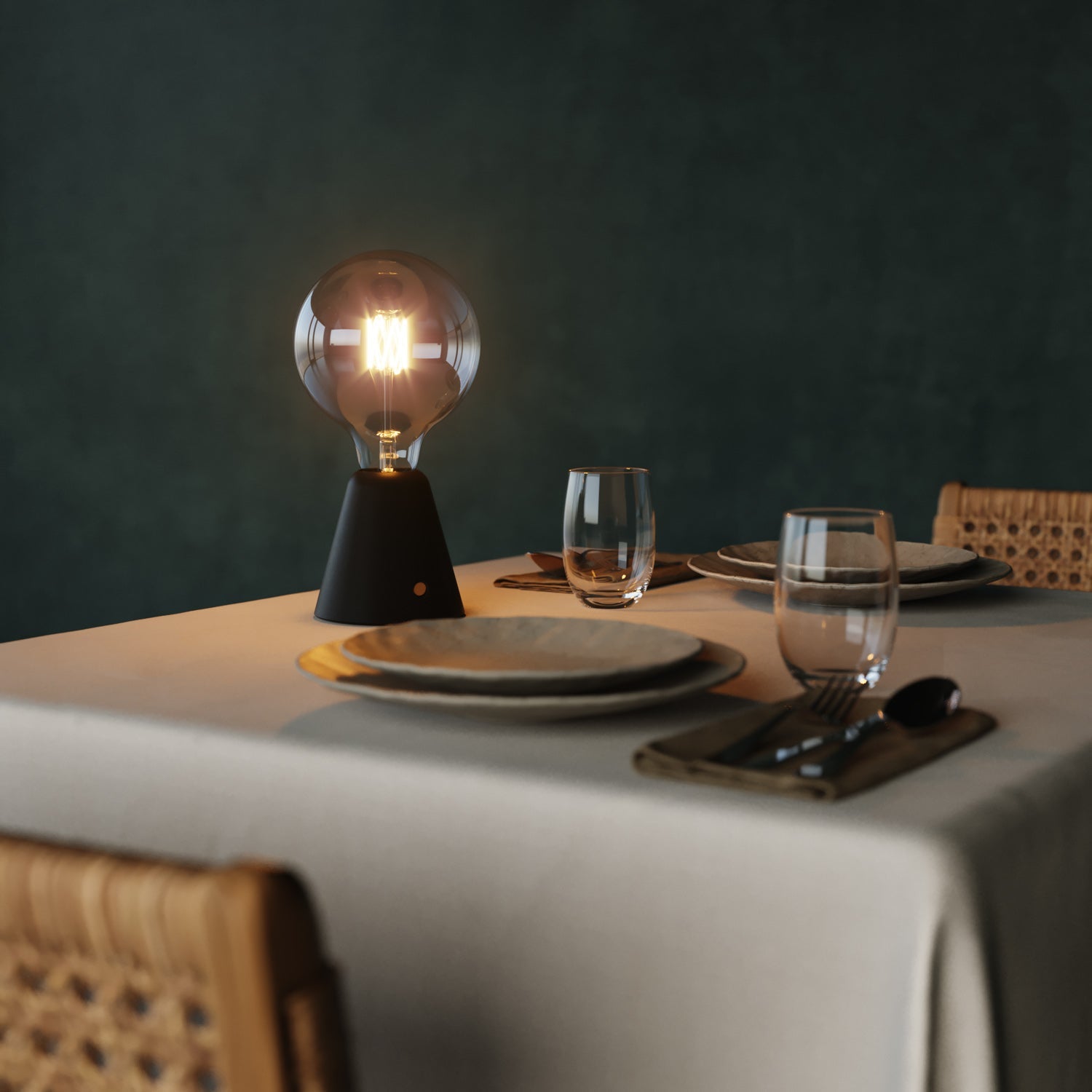 Lampada portatile ricaricabile Cabless01 con lampadina globo G125 - Nero