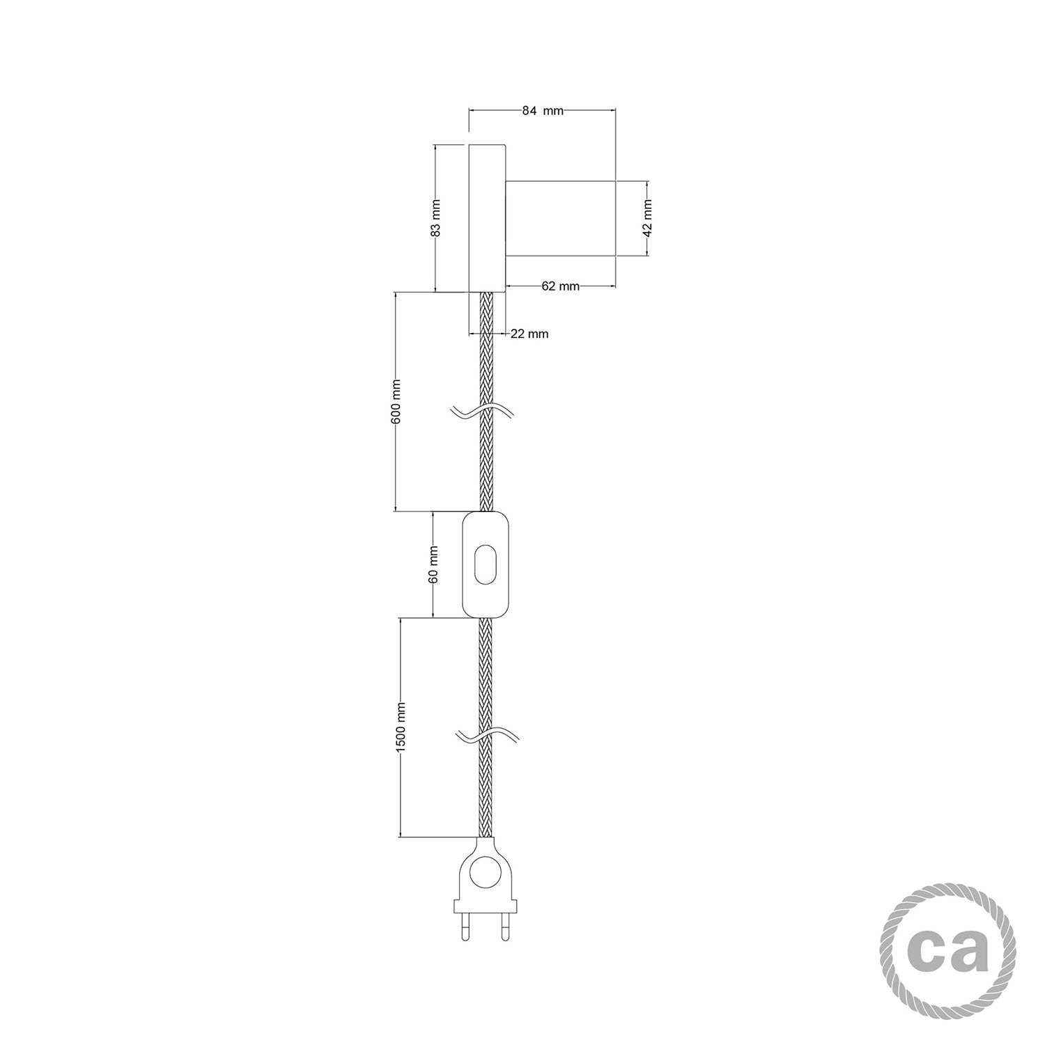 Lampada Spostaluce in metallo - Bronzo satinato
