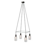 Lampadario Cage a 4 cadute Crystal - Nero perla