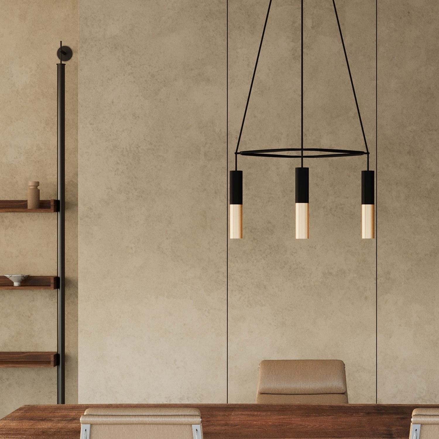 Lampadario Cage a 4 cadute Tub - E14 Doppio - Nero - Creative Cables