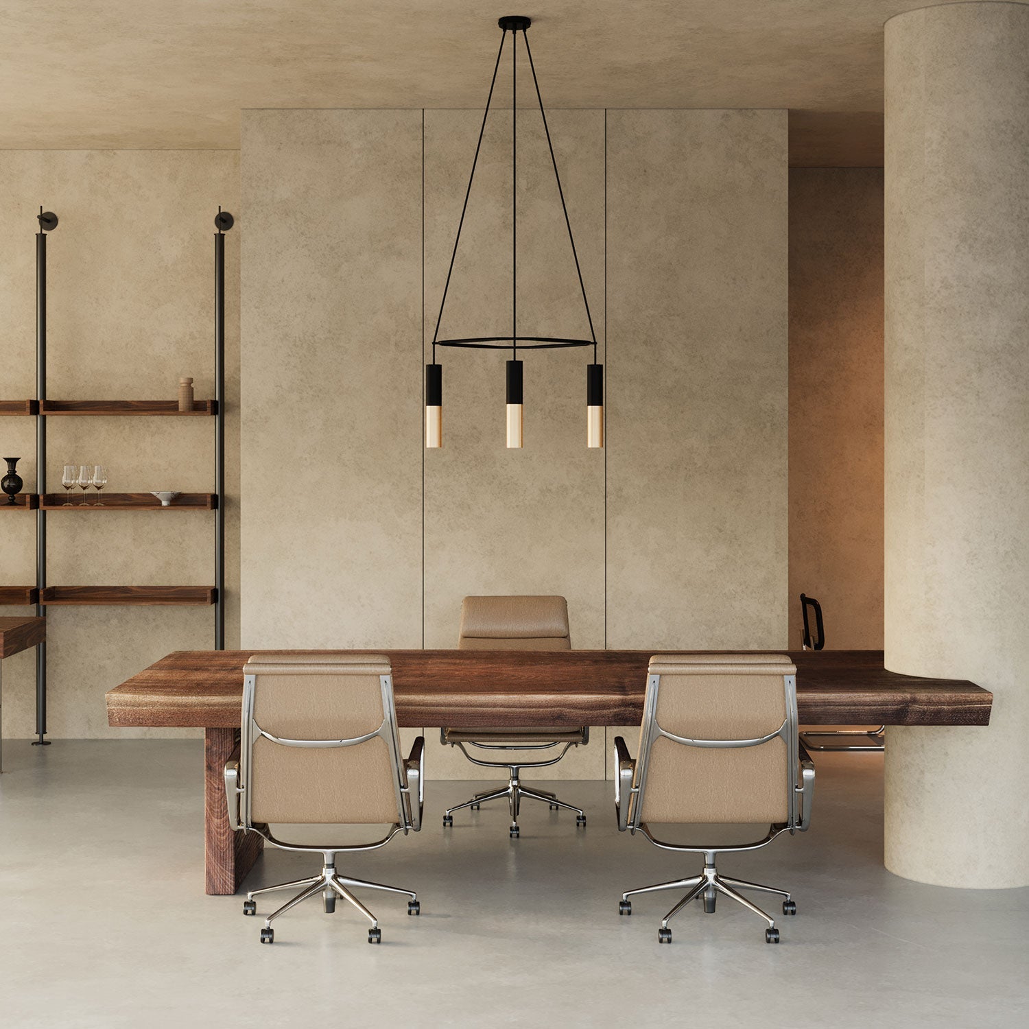 Lampadario Cage a 4 cadute Tub - E14 Doppio - Nero - Creative Cables