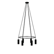 Lampadario Cage a 6 cadute Tub-E14 - Nero